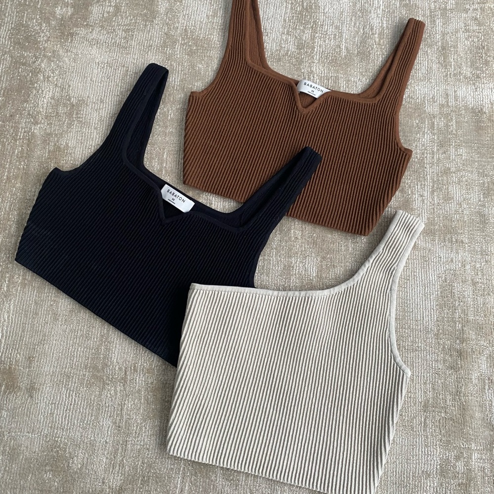 Set of three - XS Babaton sculpt knit tanks